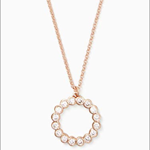 Kate Spade♠️Full Circle Pendant Necklace Rose Gold - Picture 2 of 7